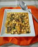 Potaje de garbanzos con calabaza y angula de monte silvestre