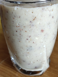 A picture of Power pack banana shake with dry fruit.