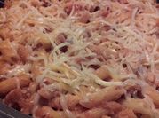 Una foto de pasta chistorra