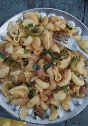 A picture of Veg masala macaroni.