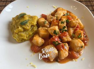 Foto di Spezzatino di pesce spada con crema di patate