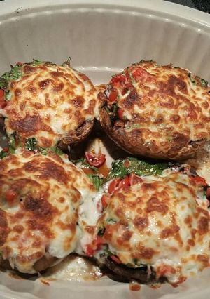 A picture of Portobello capprese.