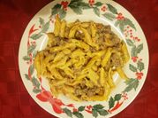 A picture of whipping cream pasta
