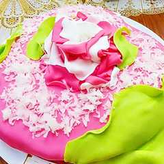 Una foto de Pastel de Flan con coco.(Flan Imposible) riquísimo, y fácil