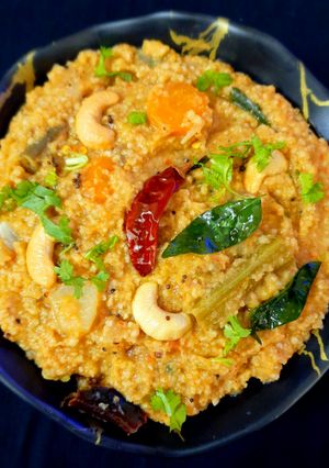 A picture of Thinai (Foxtail Millet) Sambar Sadam.