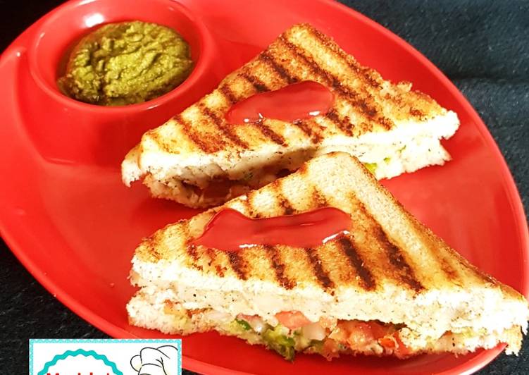 Mix Veg Grilled Sandwich, - cookandrecipe.com