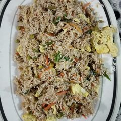A picture of Chicken fried rice.
