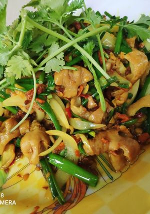Hình của món Lòng Xào Nghệ.