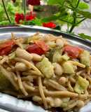 Spaghetti integrali con zucchine e fagioli