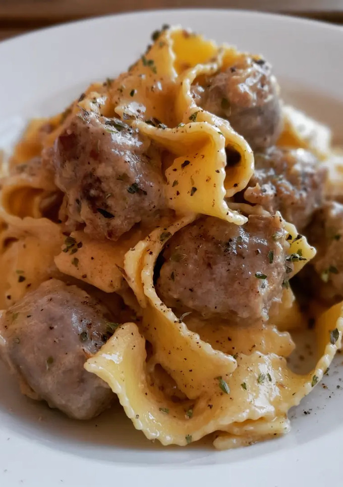 Una foto de Mafaldas con butifarra de rovellons y salsa de queso azul