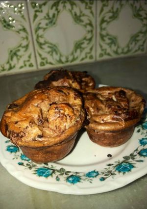 Una foto de Magdalenas sanas con pepitas de chocolate 🧁🍫