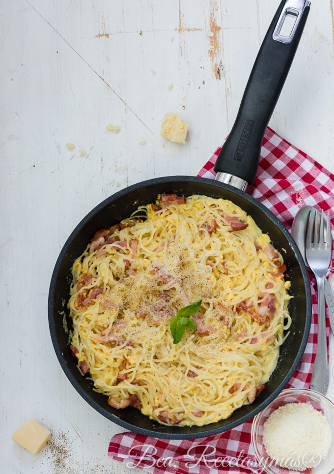 Una foto de Spaghetti Carbonara autenticos