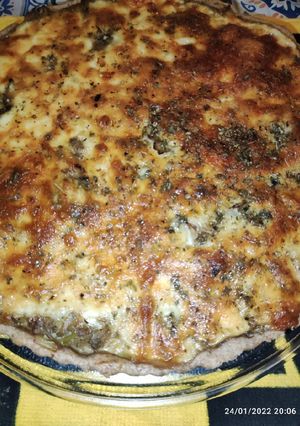 Una foto de Tarta de berenjena y puerro!!!