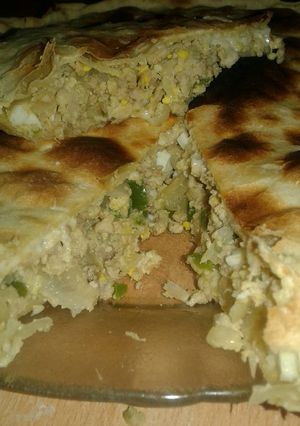 Una foto de Tarta de pollo!! Con masa casera