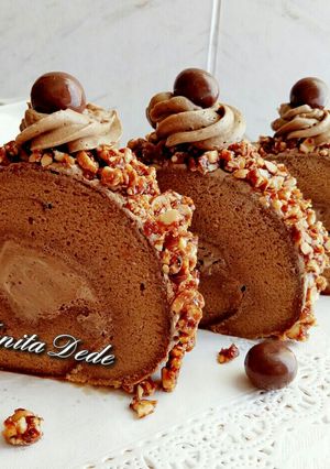 Foto resep Mocca Nougat Roll Cake