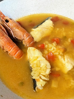 Una foto de Arroz caldoso de bacalao y cigalas