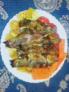 عکسی از دستور ماهی شکم پر