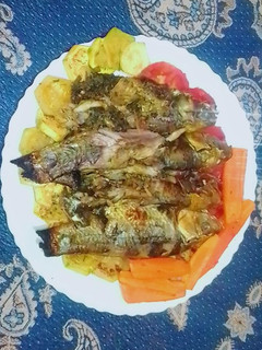 عکسی از دستور ماهی شکم پر
