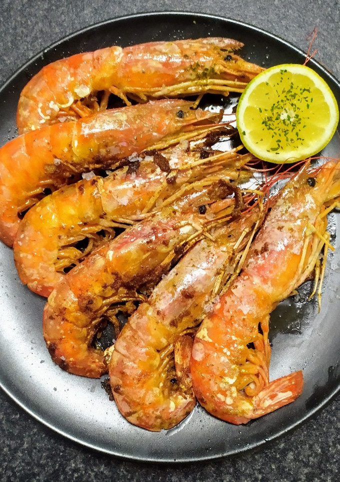 Una foto de Gambones a la plancha