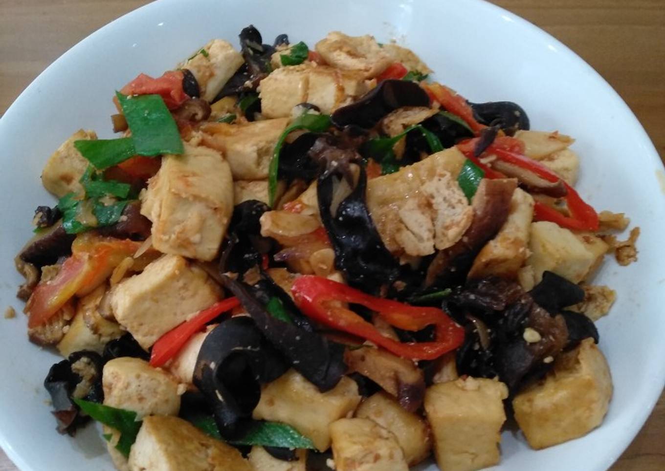 Tumis tahu,jamur