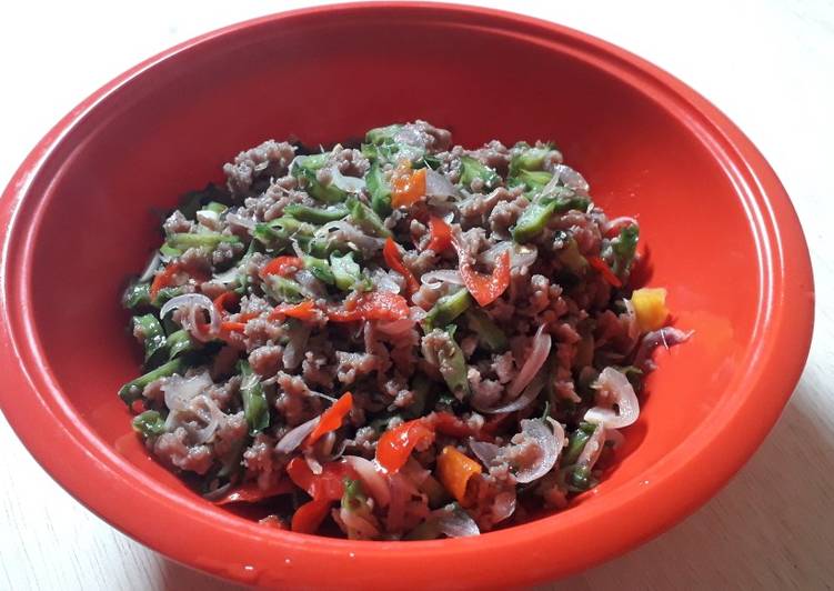 Resep Cakcak Jangan Khas Lombok (Tumis Daging Cincang), Enak