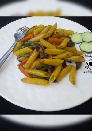 A picture of Stirred fry macaroni.