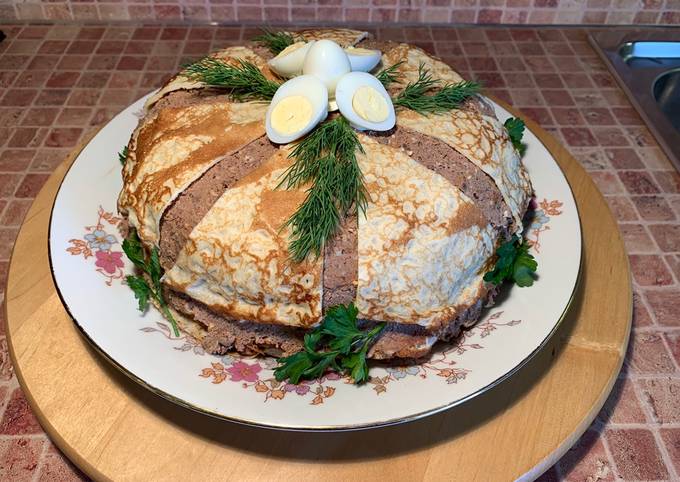 Блинный Торт С Курицей С Фото