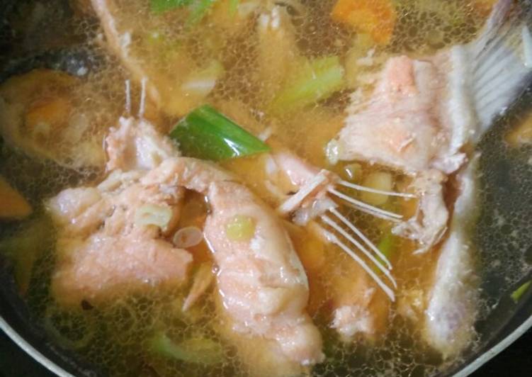 Cara Gampang Membuat Soup kepala salmon, Lezat Sekali