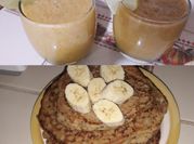 Una foto de hot cakes de avena y manzana