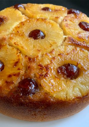 A picture of Rice Cooker Pineapple Upside-down Cake.