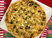 Una foto de quiche pollo