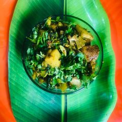 A picture of Leftover potato and methi sabji.