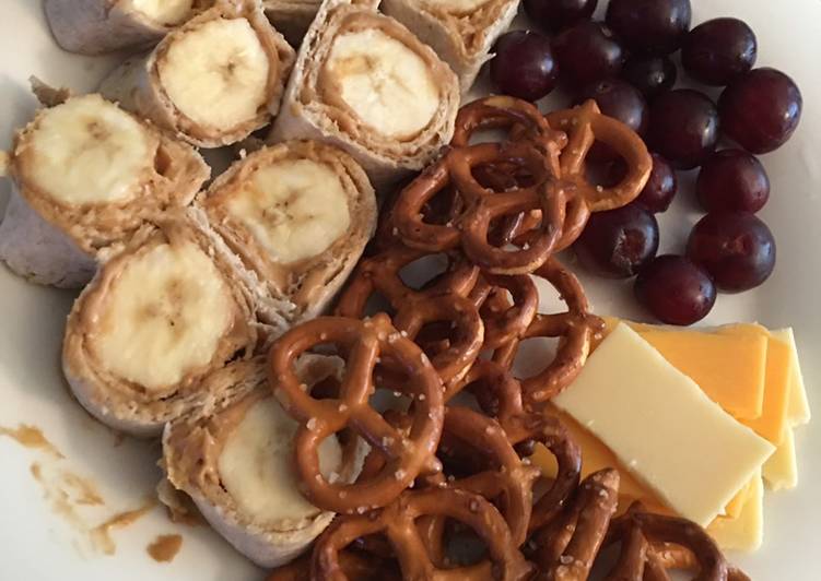 Steps to Prepare Super Quick Homemade Peanut Butter Banana Roll Up