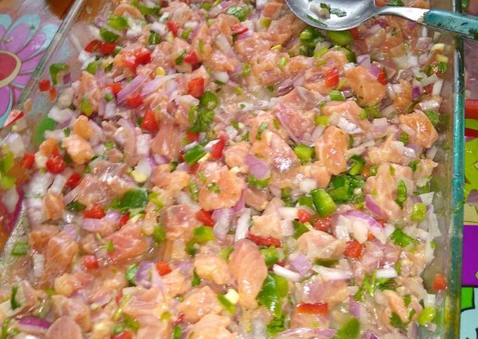 Ceviche de salmón Receta de Camila Diaz  Cookpad