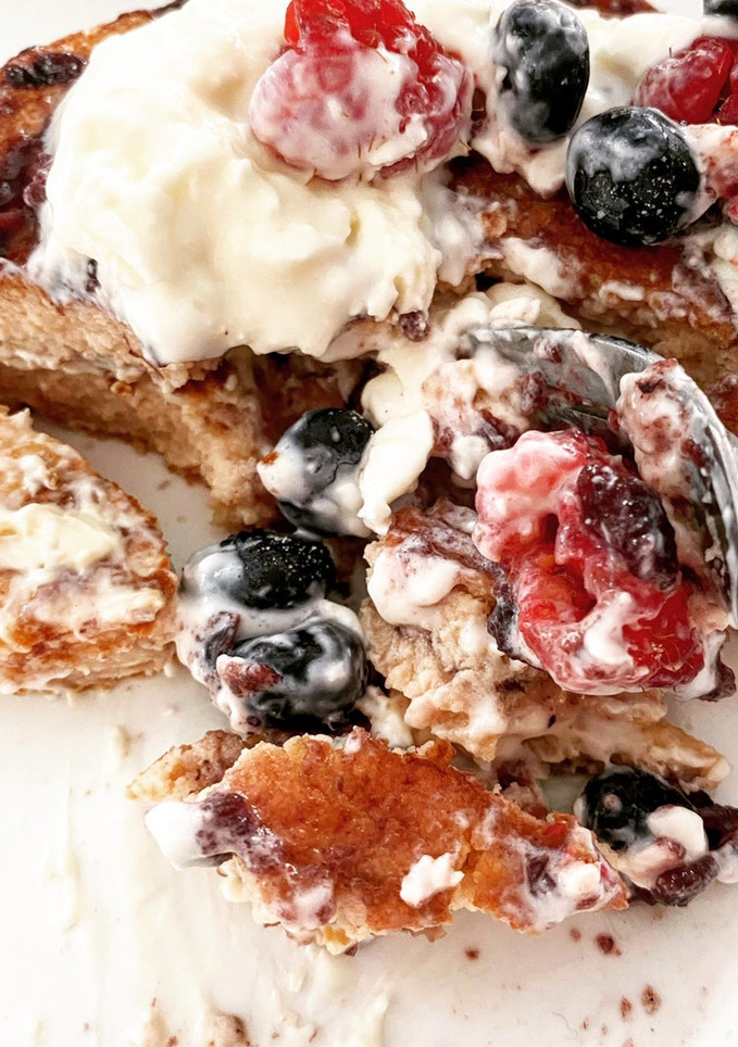 Una foto de Hot cakes rellenos - keto
