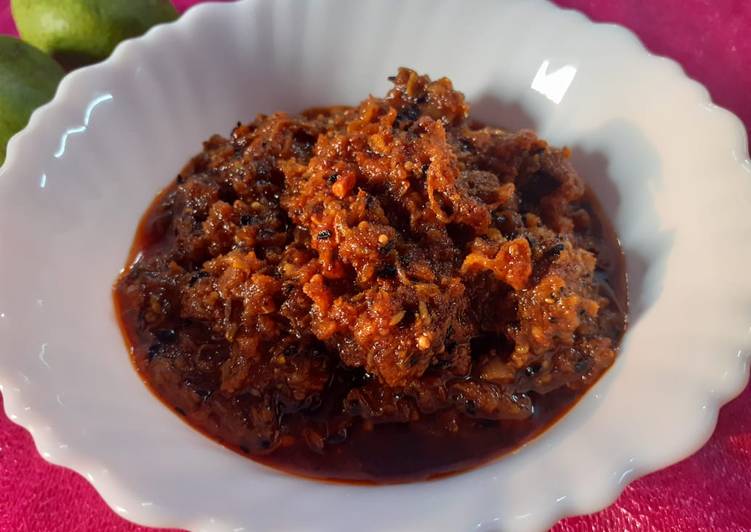 Instant grated mango pickle