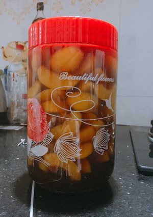 Hình của món Trà đào ngâm đường.