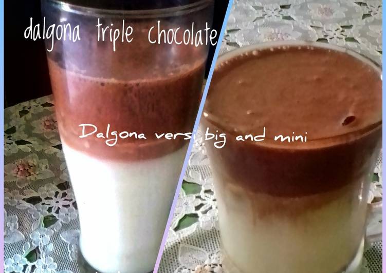 Resep Dalgona triple chocolate?🥛?, Enak