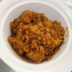 A picture of Porriage beans with ripe plantain.