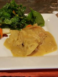 Una foto de Pollo en salsa de mostaza, cerveza y miel