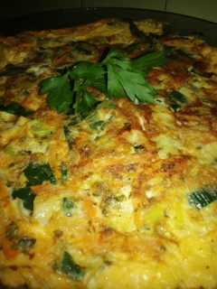 Una foto de Tortilla de puerro y Zanahoria