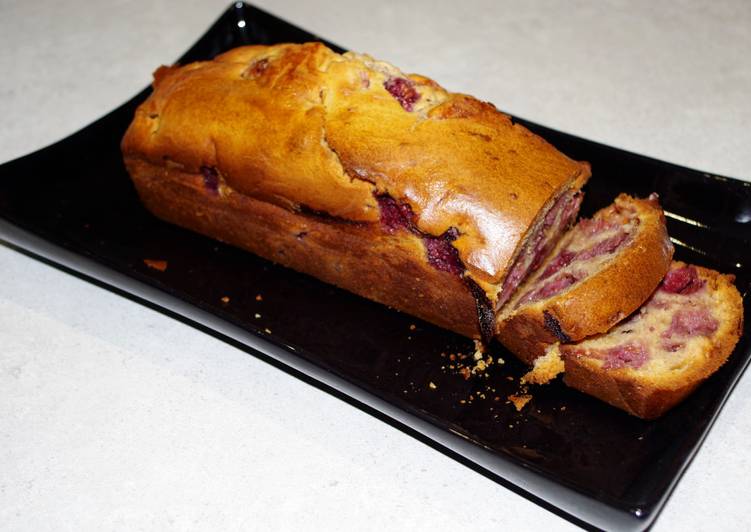 Cake chocolat blanc et framboises