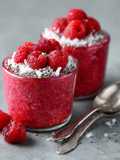 Kokosowo - malinowy pudding z chia