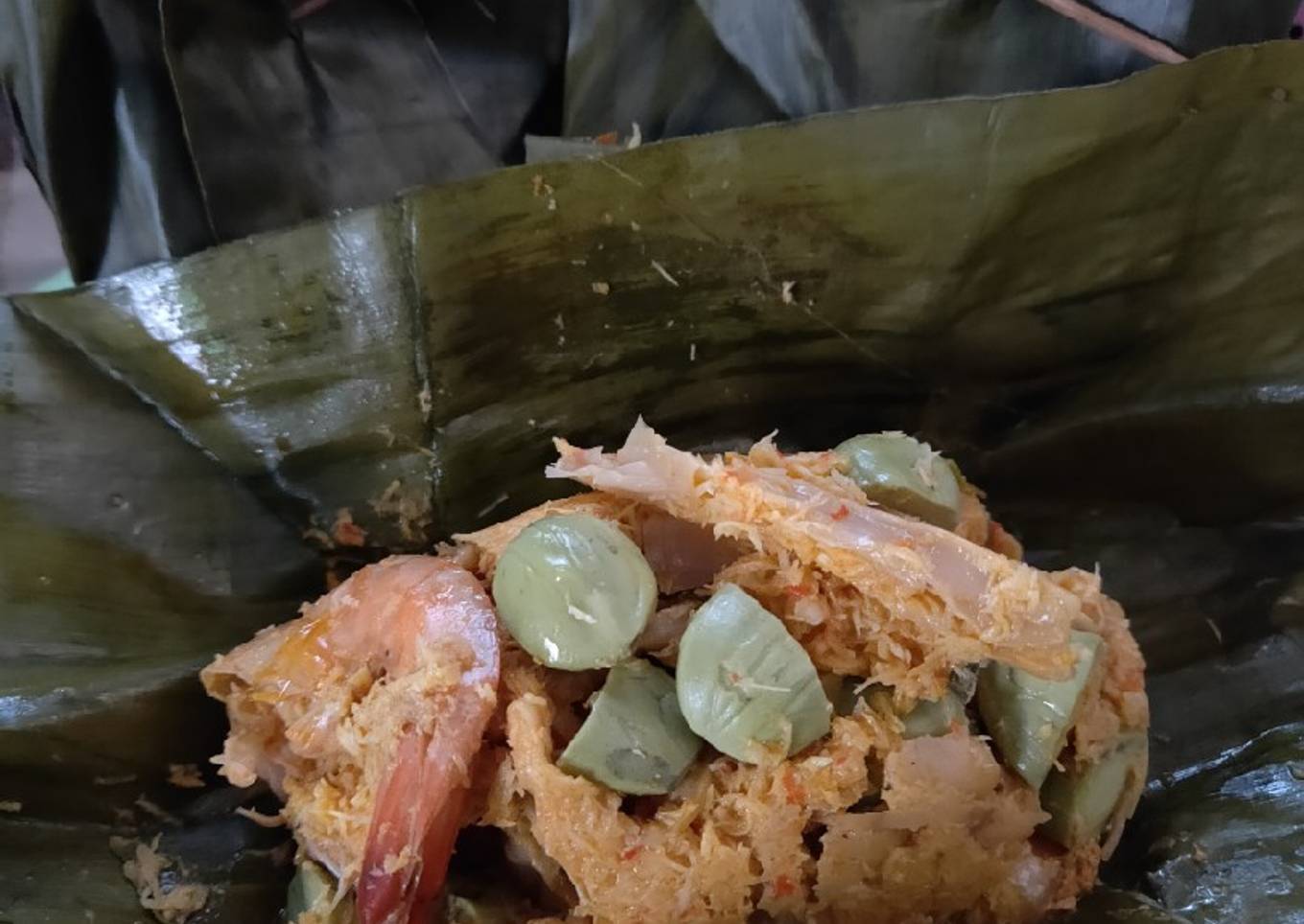 Botok udang jamur pete