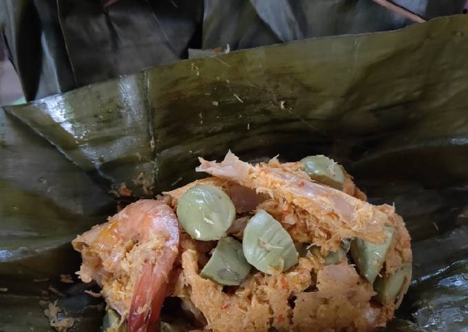 Resep Botok udang jamur pete Anti Gagal