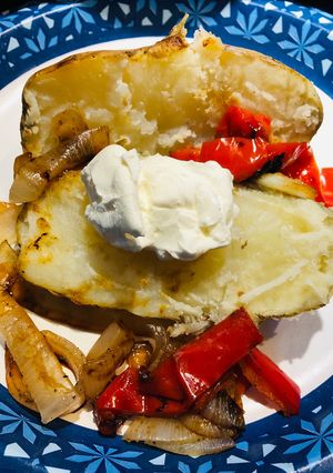 A picture of Grilled Baked Potatoes 🥔.