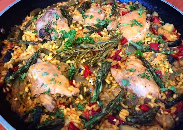 Arroz con pollo y verduras