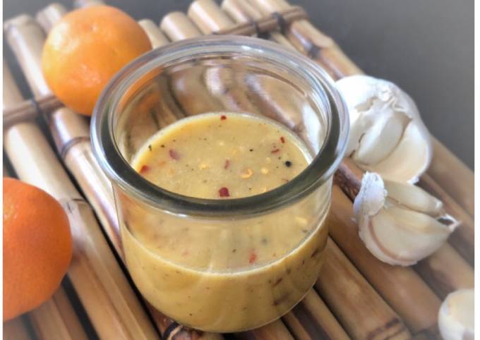 Easiest Way to Make Award-winning Tangerine Garlic Mustard Salad dressing
