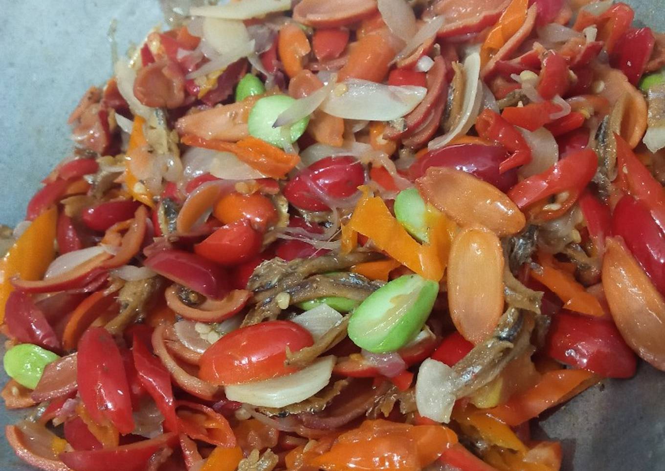 Tumis kulit melinjo (Kulmel) pedas