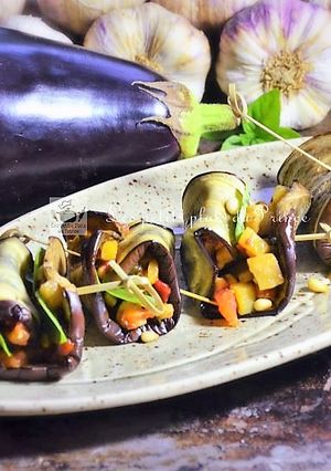 Une photo de Roulés d'aubergines végétariennes